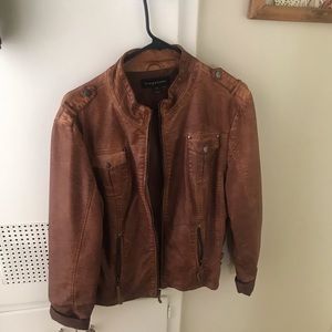 Faux brown leather jacket X- large